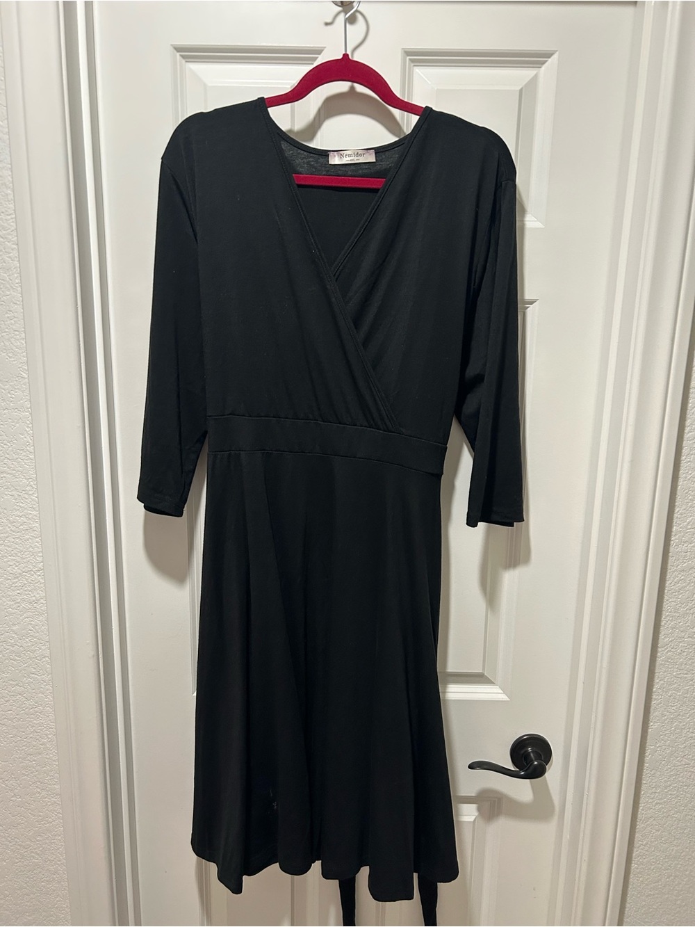 Women's Black Wrap-Style Dress